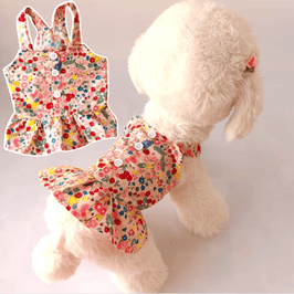 AE Dog Apparel Spring Flowers & Berries Pink Pet Dress