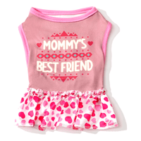 AE Dog Apparel SM Mommy's Best Friend Hearts Pink Pet Dress