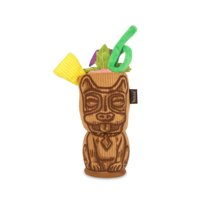 Barktender Tropical Tiki Time Crinkle Plush Squeaky Dog Toy