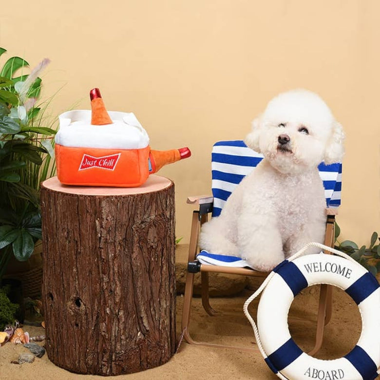 Hugsmart Products Inc dog toys Food Party Beer Cooler Interactive Plush Dog Toy Set - 4 Pc