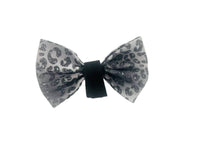 Mina + Pup Bow Tie You’re So Glam Leopard Silver Ombre Bow Tie Dog Collar Attachment