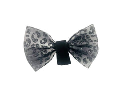 Mina + Pup Bow Tie You’re So Glam Leopard Silver Ombre Bow Tie Dog Collar Attachment