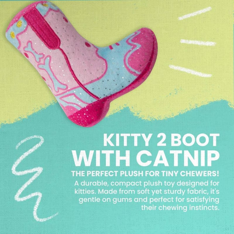 SnugArooz Cat Toys Kitty 2 Boot Western Cat Toy - 4"