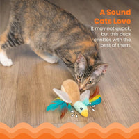 Catstages Cat Toys Flapperz Brown Duck Colorful Feathers Cat Toy