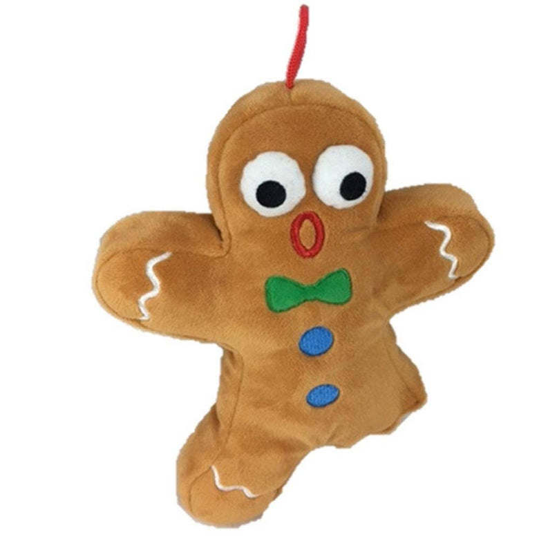 Christmas Holiday Ginger Snapped Plush Squeak Dog Toy - Lg