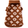 AE-DPSS-2 Sweaters Brown / SM Patterned Turtleneck Dog Sweater - in Brown or Grey