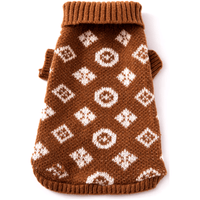 AE-DPSS-2 Sweaters Brown / SM Patterned Turtleneck Dog Sweater - in Brown or Grey