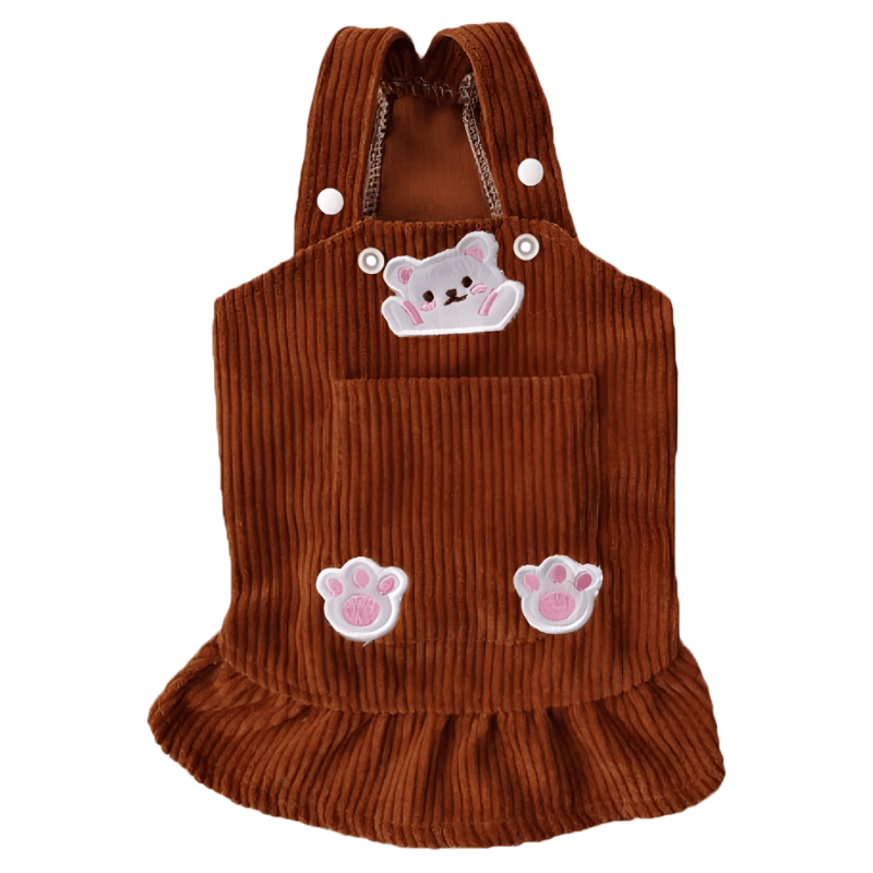 AE dog apparel SM Corduroy Bear Dog Dress