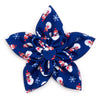 Christmas Snowman Blue Holiday Flower Pet Collar Attachment - Size Small
