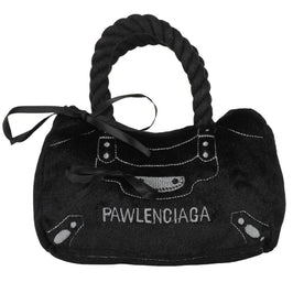 Chomp Haus Dog Toys Pawlenciaga Bag Plush Squeaky Black Dog Toy