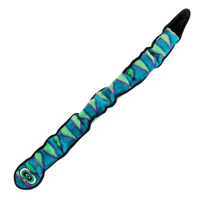 Outward Hound dog toys Invincibles Snake Durable Plush Blue Dog Toy - XL