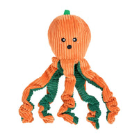 Halloween Pumpkin Octopus Fall Season Plush Squeaky Dog Toy