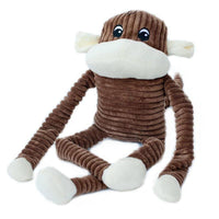 ZippyPaws dog toys Spencer Crinkle Monkey Brown Plush Squeaky Dog Toy - XL