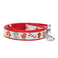Christmas Holiday Cookies for Santa Paws Red / Blue Dog Leash - 2 Sizes