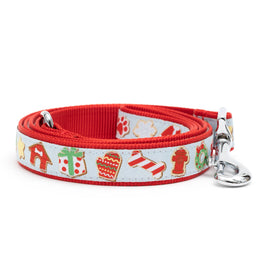 Christmas Holiday Cookies for Santa Paws Red / Blue Dog Leash - 2 Sizes
