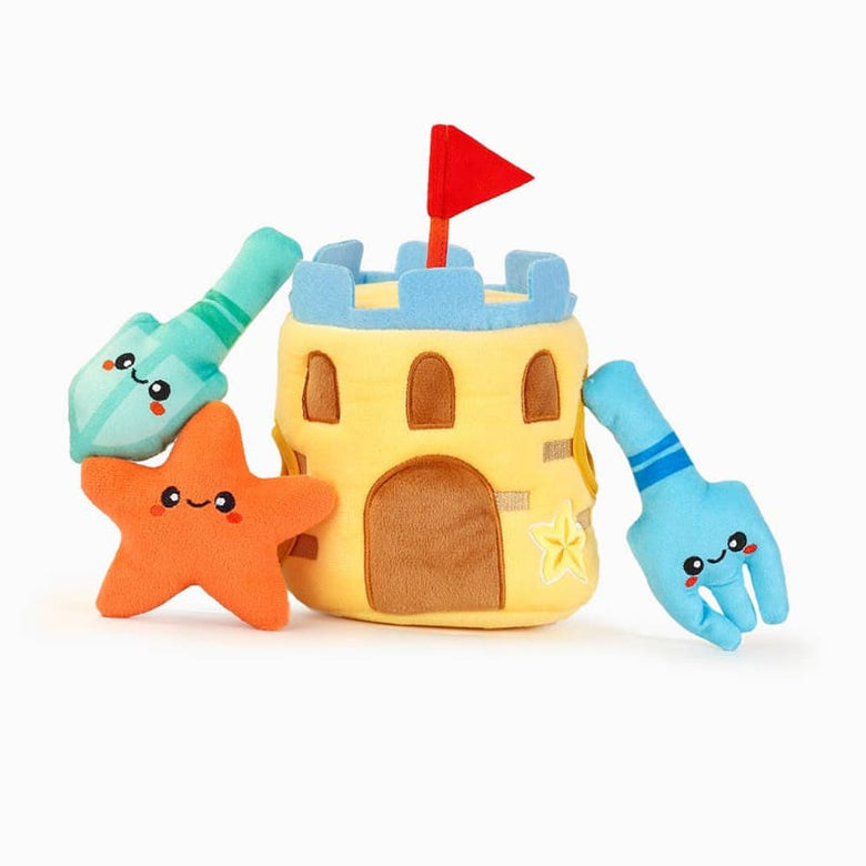 Hugsmart Products Inc dog toys Beach Daze  Sand Castle Interactive Plush Dog Toy Set - 4 Pc