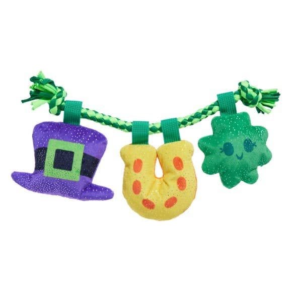 BARK dog toys Tuggy Charms St. Patrick's Day Plush Rope Dog Toy