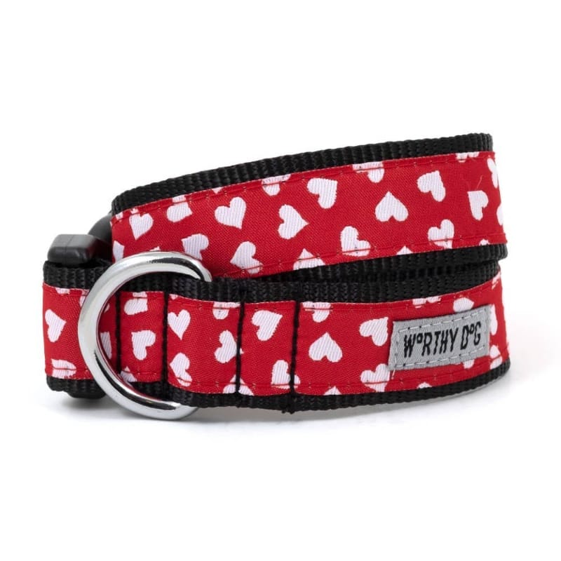 The Worthy Dog Collars Be Mine Lots of Hearts Red Dog Collar