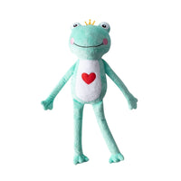 Petshop by Fringe Studio dog toys Prince Charming Love Heart Frog Plush Squeak Dog Toy