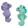 SnugArooz Cat Toys Kitty Seahorses Purple & Green Plush Cat Toy Set - 2pk