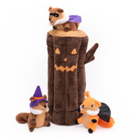 Halloween Burrow Haunted Log Interactive Dog Toy Set - 4 Pc