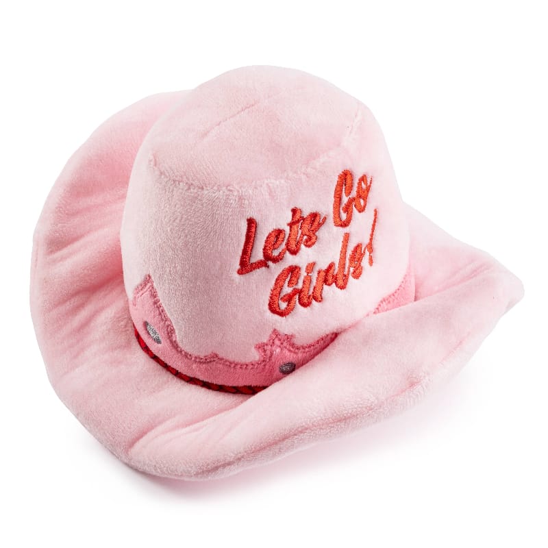 Haute Diggity Dog dog toys Pink Cowgirl Hat Plush Squeaky Dog Toy