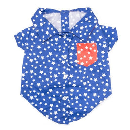 The Worthy Dog CollardShirts SM Stars Red White Blue Patriotic Collared Dog Shirt
