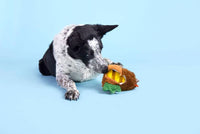 BARK dog toys Super Chewer Fowl Play Rooster Interactive Plush Rubber Treat Dog Chew Toy