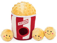 ZippyPaws dog toys Popcorn Bucket Interactive Burrow Plush Squeaky Dog Toy Set - 4 Pc