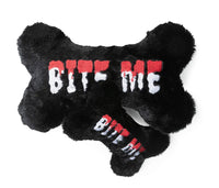 FuzzYard dog toys Halloween Bite Me Bone Black Plush Squeak Dog Toy