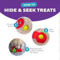 Outward Hound dog toys Fruity Findz Red Strawberry Interactive Ball Plush Dog Toy