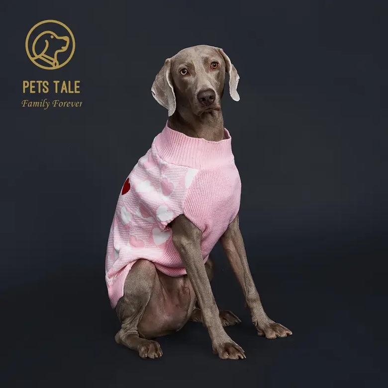 TM - PETS TALE Sweaters You are My Whole Heart Beat Pink Dog Sweater