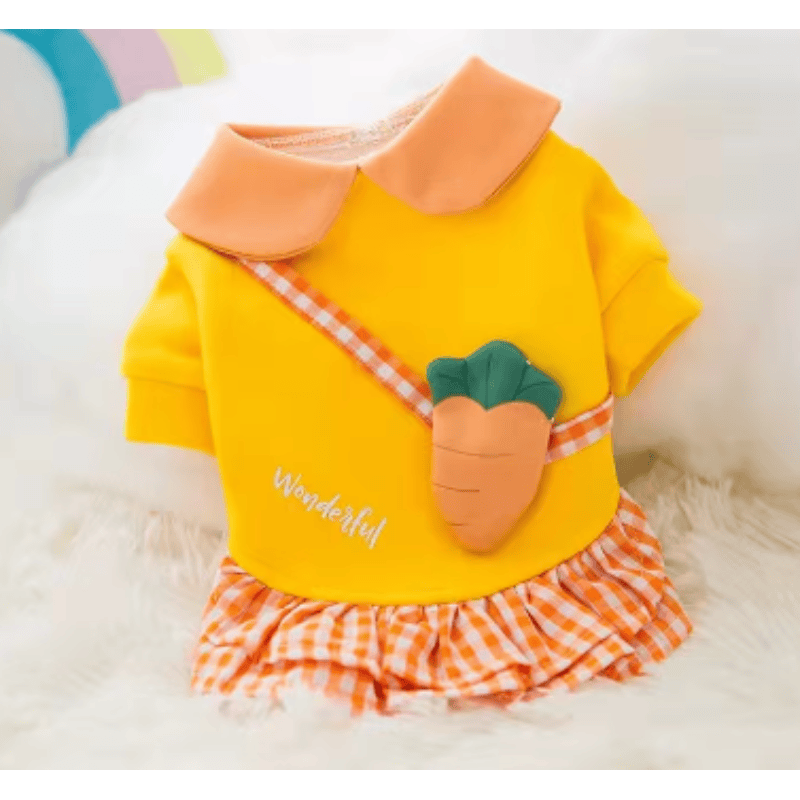 AE DRESSES Org / XS Wonderful Daisy or Carrot Spring Dog Dresses - Blue or Orange