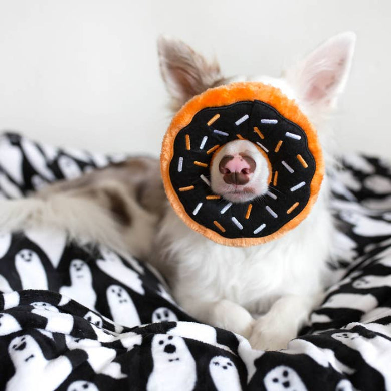 Fall Pumpkin Spice Donutz Sprinkles Plush Squeaky Dog Toy