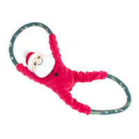 Christmas Holiday Season RopeTugz New Santa Plush Squeaky Tug Dog Toy
