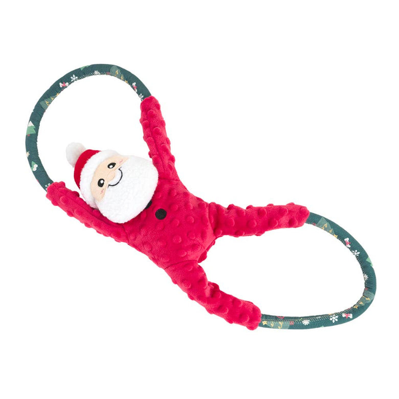 Christmas Holiday Season RopeTugz New Santa Plush Squeaky Tug Dog Toy