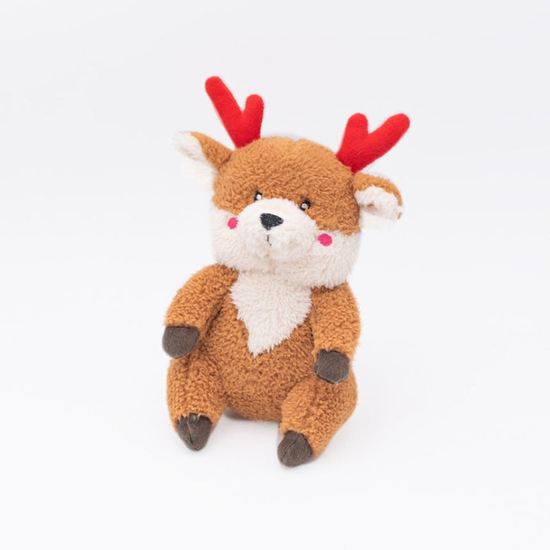 Holiday Cheeky Chumz Christmas Reindeer Plush Squeak Dog Toy