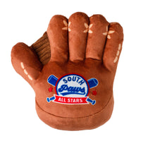 Catch You're Out Baseball Mitt Sports Plush Squeaky Dog Toy
