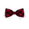 Pooch Outfitters Bow Tie 2XS/XS Clark Red & Black Checker Holiday Dog Bow Tie