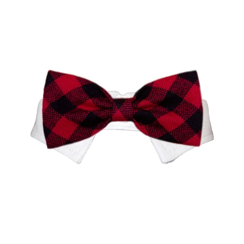 Pooch Outfitters Bow Tie 2XS/XS Clark Red & Black Checker Holiday Dog Bow Tie