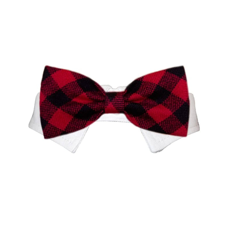 Pooch Outfitters Bow Tie 2XS/XS Clark Red & Black Checker Holiday Dog Bow Tie