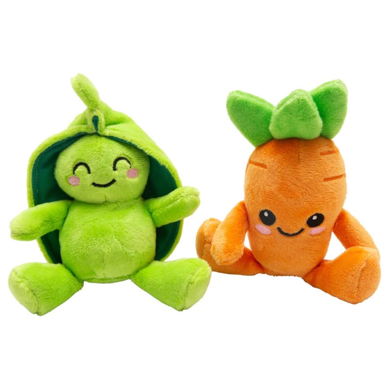 SnugArooz dog toys Pea and Carrot Garden Plush Squeak Dog Toy Set - 2pk