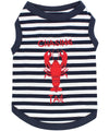 Parisian Pet® Tee's 2XS Red Lobster Striped Chasing Tail Summer Vibe Dog T-Shirt