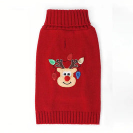 TMU - Sino-Sear GmbH Dog Apparel L Red Nose Reindeer Holiday Red Dog Sweater - Size L