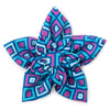 Graphic Diamond Blue / Pink Flower Pet Collar Attachment - 2 Sizes