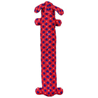 Patriotic Red Wht Blue Stars Loofa Plush Squeak 12” Dog Toy