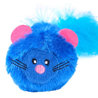 ZippyClaws Cat Toys Blue Mouse Refillablez Bushy Throw Plush Cat Toy