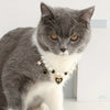 TM - JJPET Collars Heart with Bows and Paw Print Charms Faux Pearl Pet Necklace - 2 Colors