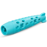 Totally Pooched dog toys Stuff'n Chew Rocket Stick Teal Rubber Dog Toy