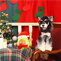 Hugsmart Products Inc dog toys Happy Woofmas Santa Avocado Plush Squeak Dog Toy